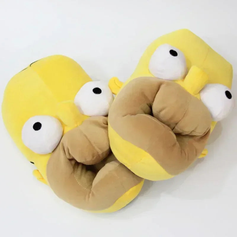 28CM Anime The Simpsons Peluche Cotton Slippers Winter Warm Kawaii Home Non-slip Slippers Shoes Decoration Xmas Birthday Gift
