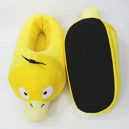 Cartoon Anime Slippers Cotton Slippers Monster Pocket Snorlax Plush Slippers Men's Winter Warm Shoes Couple Gift Plush Gift