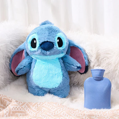 2025 Disney Stitch Plush Hot Water Bottle Kawaii Winter Extra Large Hot Water Bottle Home Water Filling Women's Birthday Present