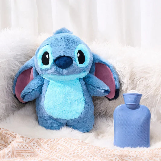 2025 Disney Stitch Plush Hot Water Bottle Kawaii Winter Extra Large Hot Water Bottle Home Water Filling Women's Birthday Present
