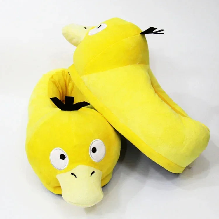 Cartoon Anime Slippers Cotton Slippers Monster Pocket Snorlax Plush Slippers Men's Winter Warm Shoes Couple Gift Plush Gift