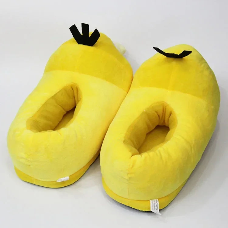 Cartoon Anime Slippers Cotton Slippers Monster Pocket Snorlax Plush Slippers Men's Winter Warm Shoes Couple Gift Plush Gift