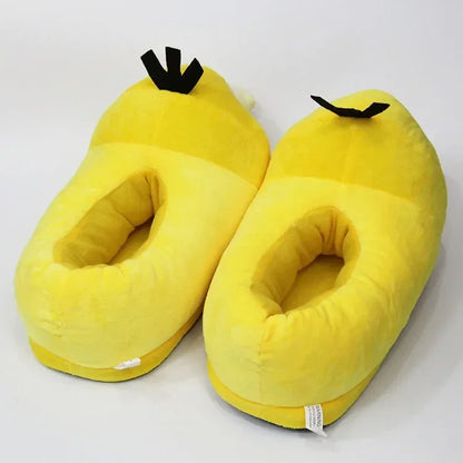 Cartoon Anime Slippers Cotton Slippers Monster Pocket Snorlax Plush Slippers Men's Winter Warm Shoes Couple Gift Plush Gift