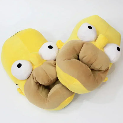 28CM Anime The Simpsons Peluche Cotton Slippers Winter Warm Kawaii Home Non-slip Slippers Shoes Decoration Xmas Birthday Gift