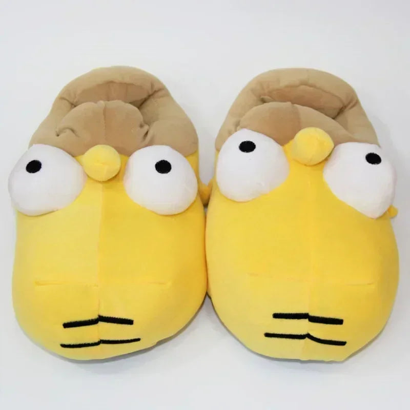 28CM Anime The Simpsons Peluche Cotton Slippers Winter Warm Kawaii Home Non-slip Slippers Shoes Decoration Xmas Birthday Gift