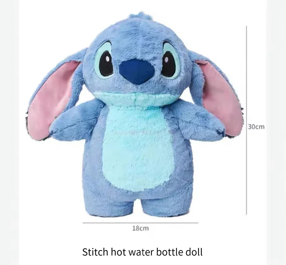 2025 Disney Stitch Plush Hot Water Bottle Kawaii Winter Extra Large Hot Water Bottle Home Water Filling Women's Birthday Present