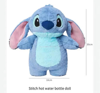 2025 Disney Stitch Plush Hot Water Bottle Kawaii Winter Extra Large Hot Water Bottle Home Water Filling Women's Birthday Present